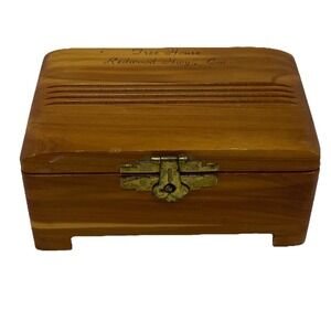 Vtg Tree House Redwood Hwy California 4x2.5x2" Wooden Jewelry Box Souvenir